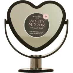 Outlet Heart Vanity Mirror Black 5x Magnified Make-Up Spiegel