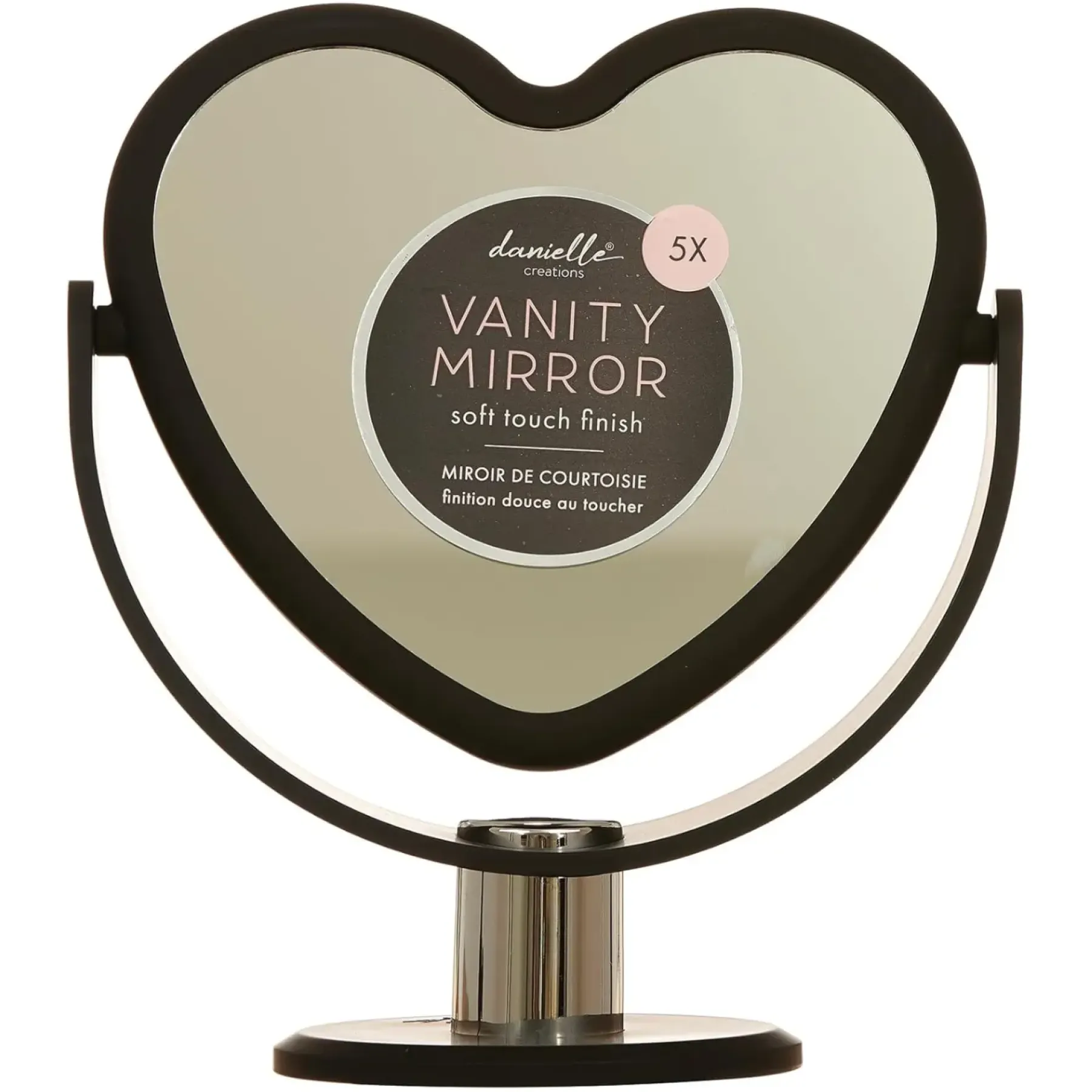 Outlet Heart Vanity Mirror Black 5x Magnified Make-Up Spiegel
