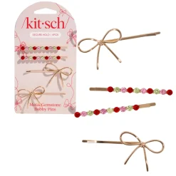 New Holiday Metal Gemstone & Bow Bobby Pins Haarspangen & -Clips