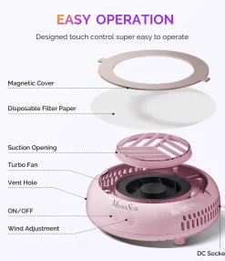 Best HProA Nail Dust Collector Pink Nagel Afzuigers