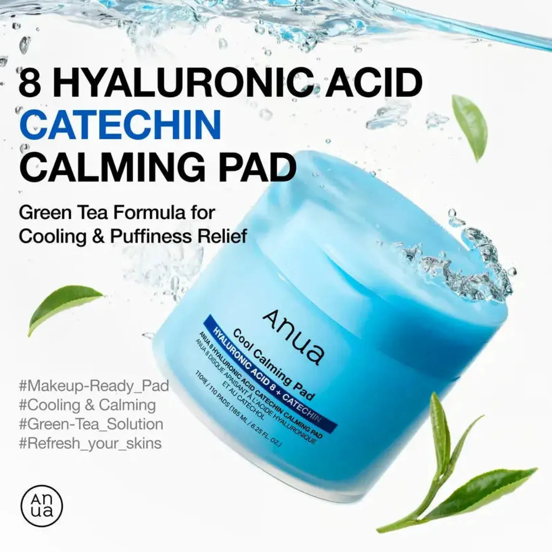 8 Hyaluronic Acid Catechin Calming Pad Hauptzutat|Toner Pads