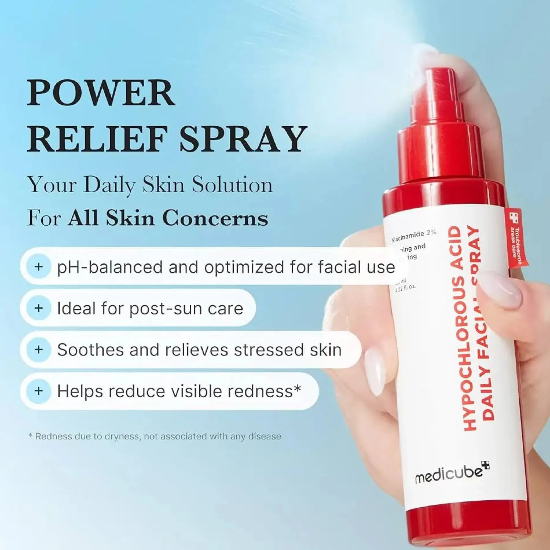 Hot Hypochlorous Acid Daily Facial Spray 50 ml. Face Mists|Vegan Pflege