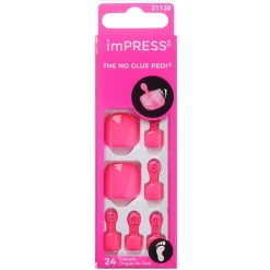 Hot Impress Toenails Tickle Me Pink Künstliche Nägel|Veganer Nagellack