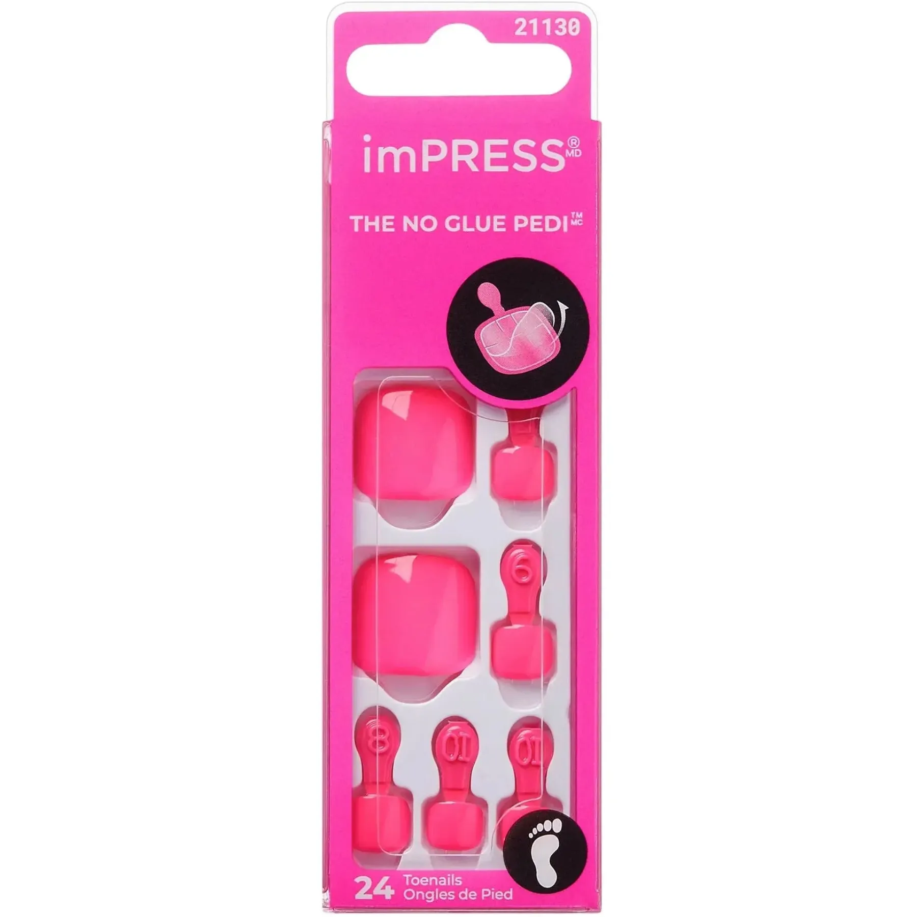 Hot Impress Toenails Tickle Me Pink Künstliche Nägel|Veganer Nagellack