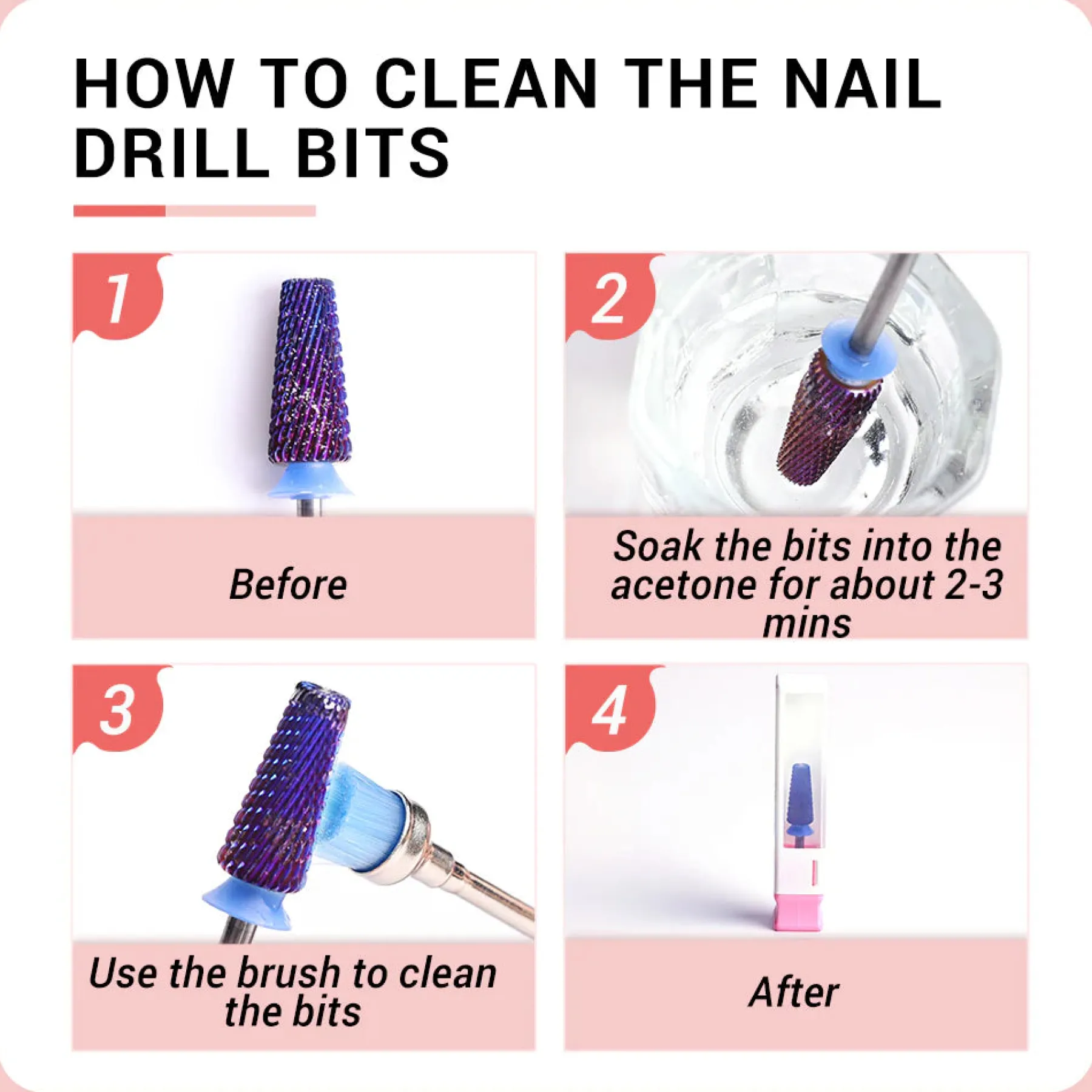 Hot 5-in-1 Cross Cut Tungsten Carbide Nail Drill Bits Fine 1. Nagels Voorbereiden|1. Nagels Voorbereiden