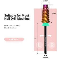 Online 5-in-1 Cross Cut Tungsten Carbide Nail Drill Bits Coarse 1. Nagels Voorbereiden|1. Nagels Voorbereiden