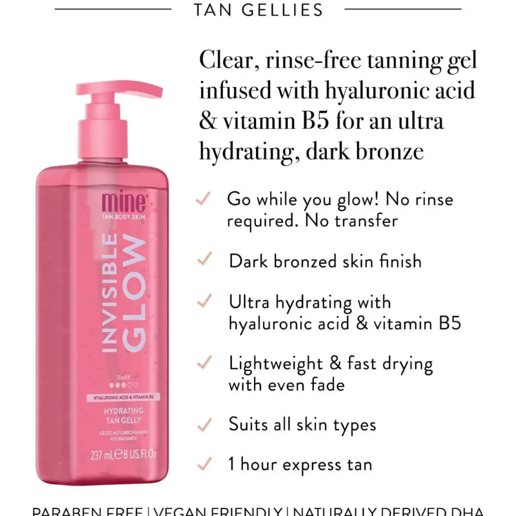 Discount Invisible Glow Dark Hydrating Tan Gelly Vegan Pflege|Vegan Tanning