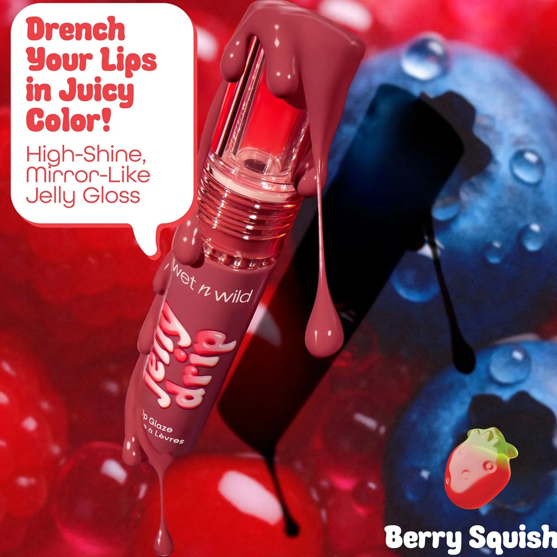 Online Jelly Drip Lip Glaze Berry Squish Lipgloss|Veganer Lipgloss