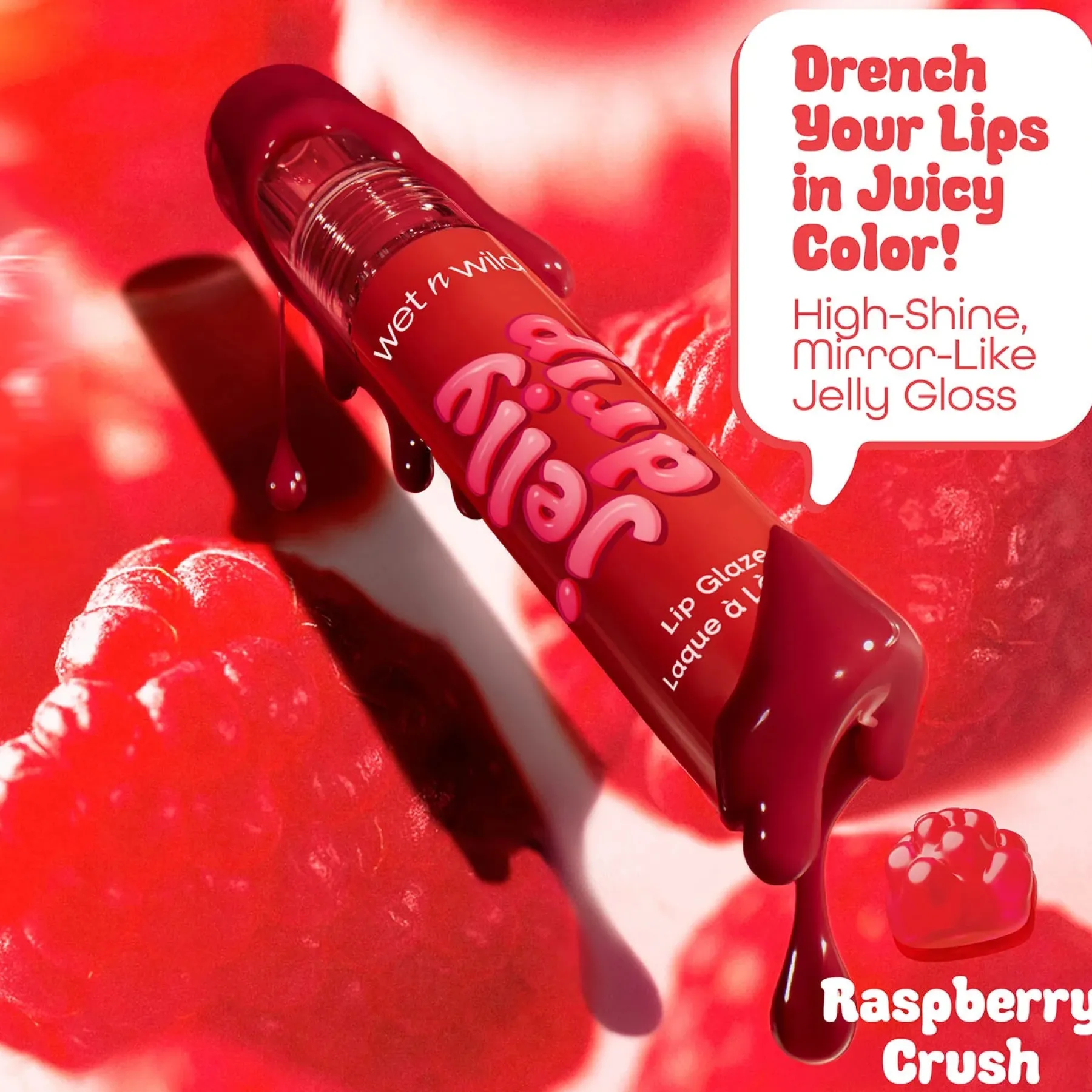 Hot Jelly Drip Lip Glaze Rasberry Crush Lipgloss|Veganer Lipgloss