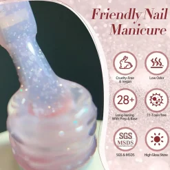 Discount Jelly Nude Snow Glitter Gel JN91 Veganer Nagellack|Hema-Frei