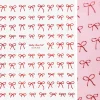 Hot Kawaii Nail Art Sticker Coquette Bows Metallic Red Nagelkunst