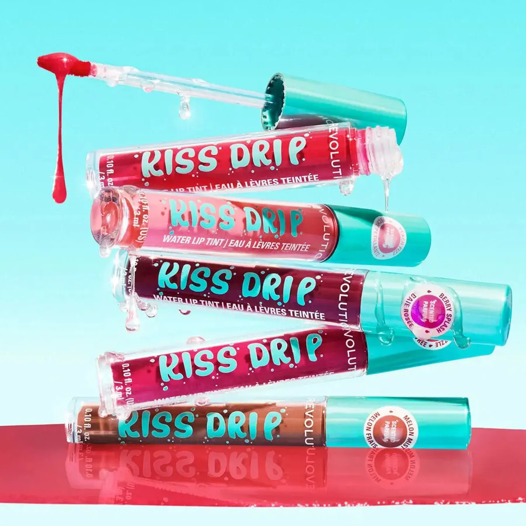Hot Kiss Drip Water Lip Tint Cherry Glace Lippenstift|Veganer Lippenstifte