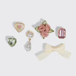 Discount pop Charms 6pc Set Vintage Pink Haarpflege-Routinen & Sets|Haarspangen & -Clips