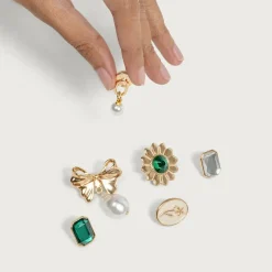 Online pop Charms 6pc Set Vintage Emerald Haarpflege-Routinen & Sets|Haarspangen & -Clips