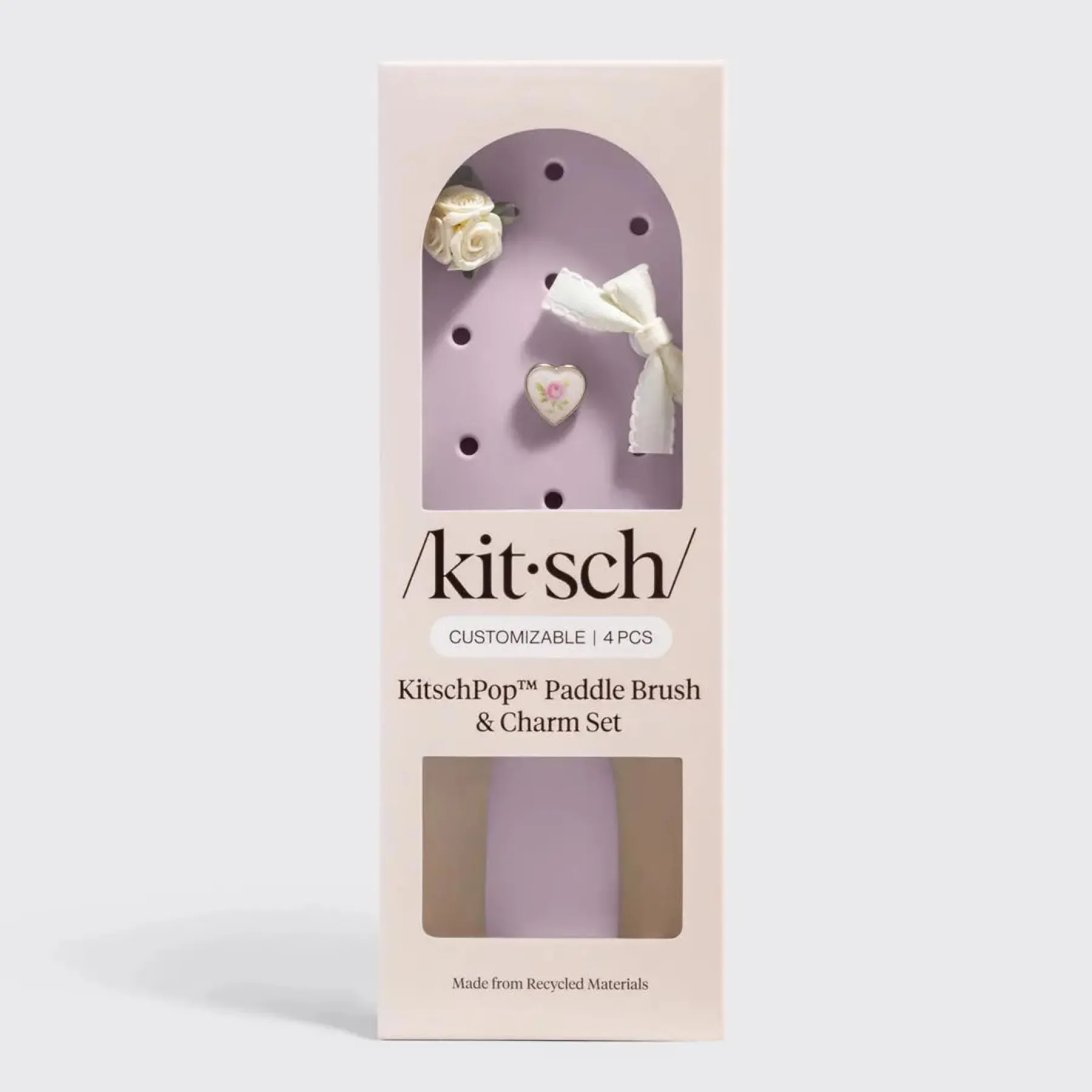 Clearance Pop Paddle Brush & Charm Set Soft Violet Haarpflege-Routinen & Sets|Haarborstels & Kammen