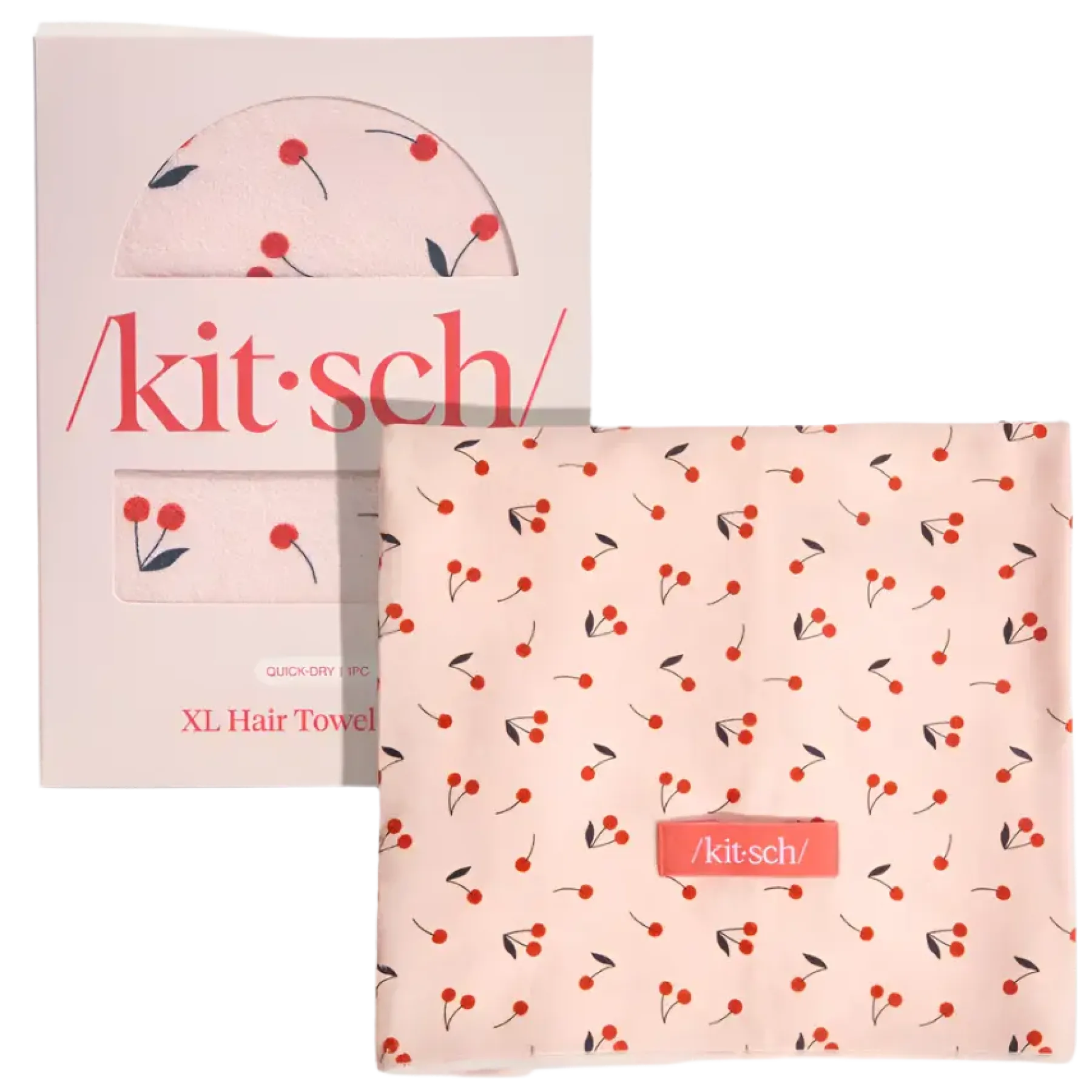 Best XL Hair Towel Wrap Cherry Print Haarhandtücher|Healthy Hair Methode