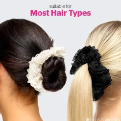 Outlet Lace Scrunchies Black & White Haargummis