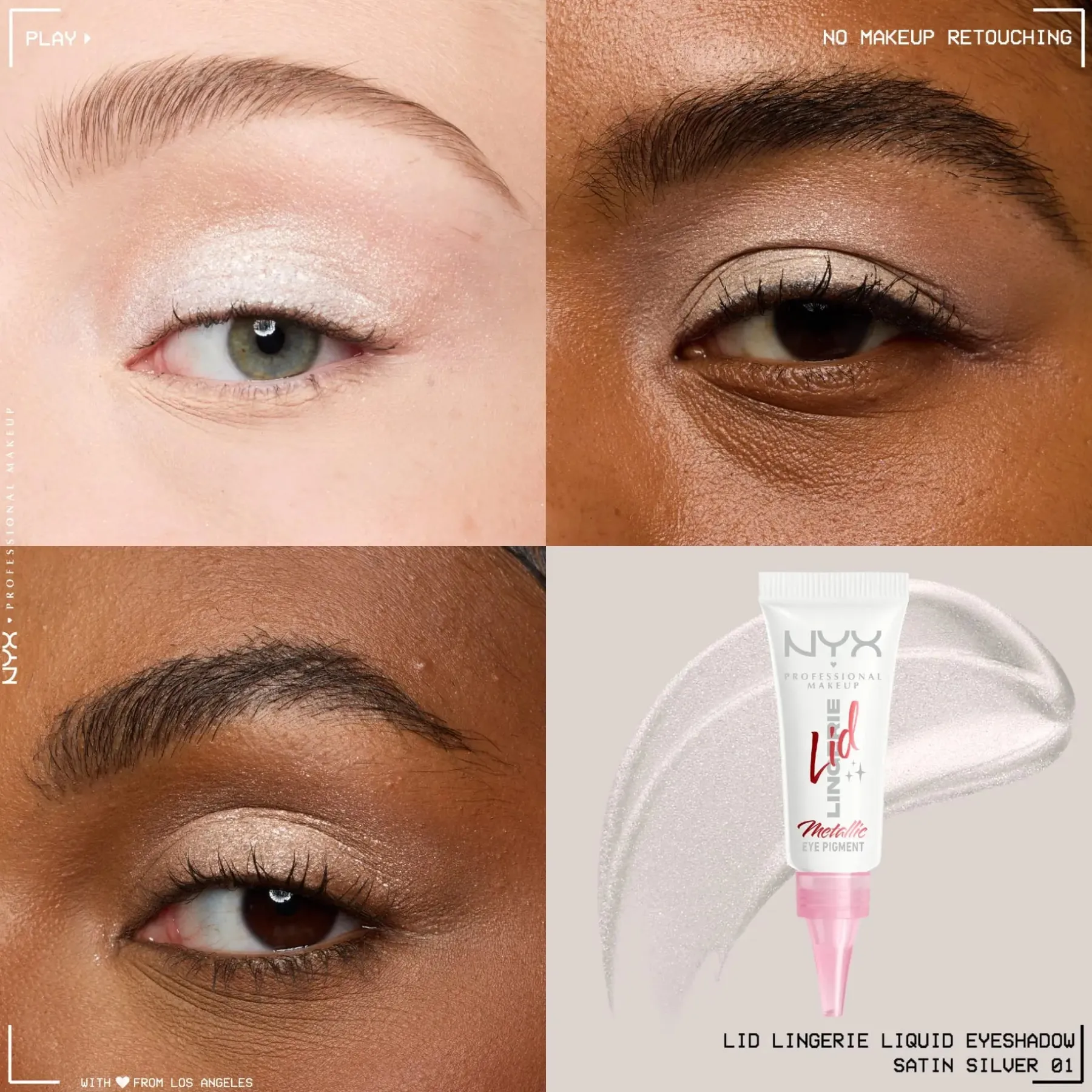 Hot Lid Lingerie Cream Eye Pigment 01 Satin Silver Lidschatten|Vegane Lidschatten