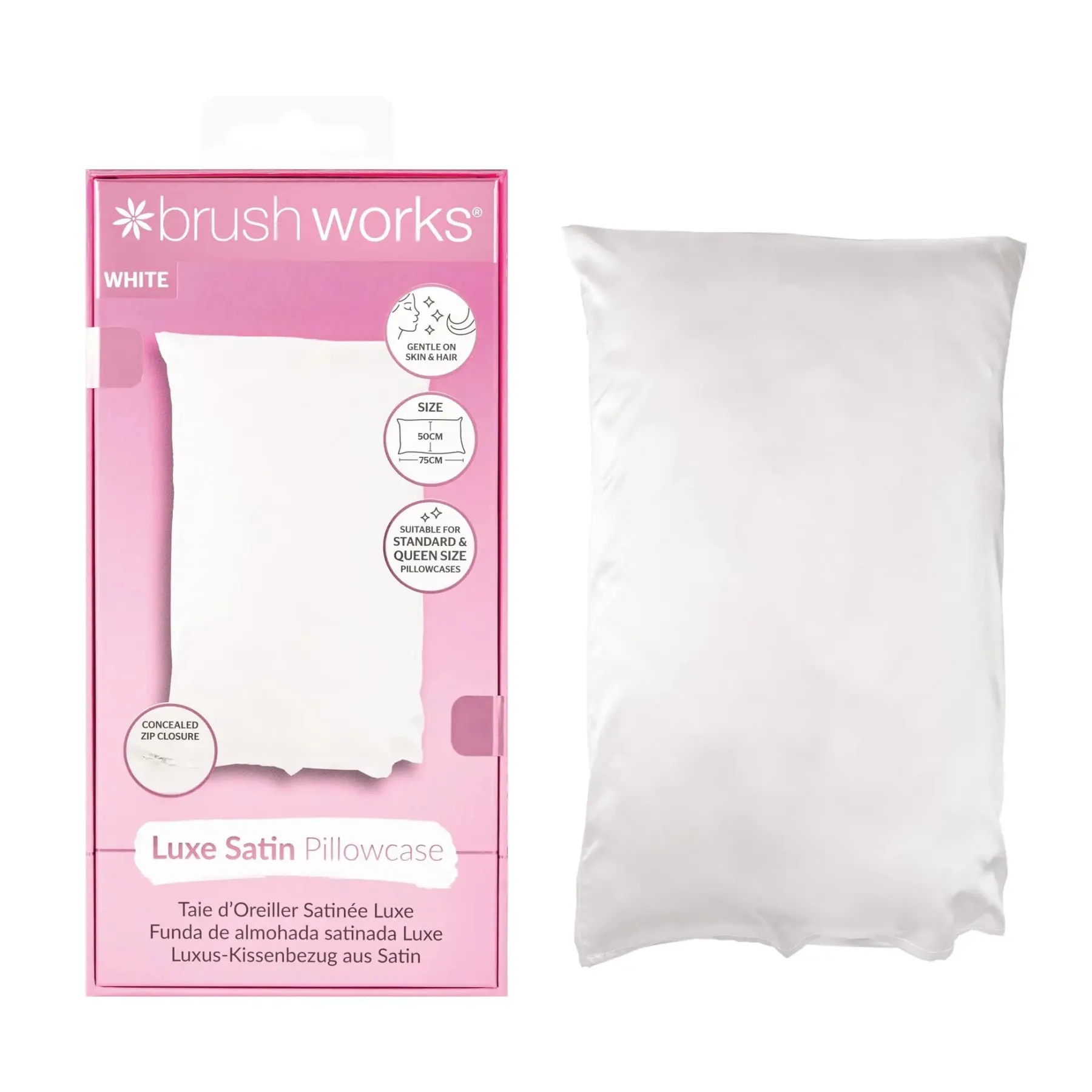 New Luxe Satin Pillowcase White Kopfkissenbezüge|Kopfkissenbezüge