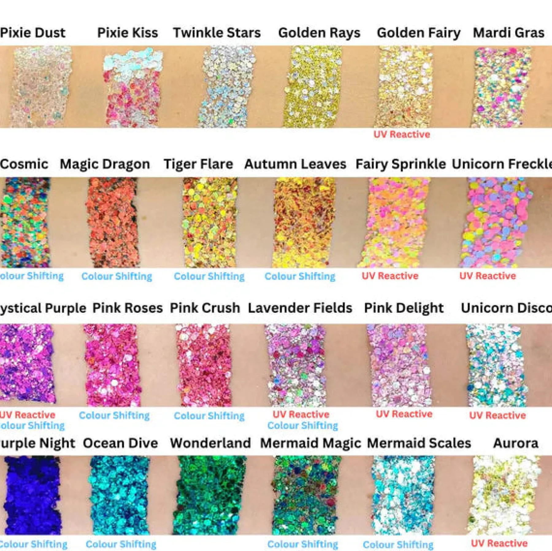 Outlet Magic Sparkles Colour Shifting Glitter Cream Palette Lidschatten|Vegane Lidschatten