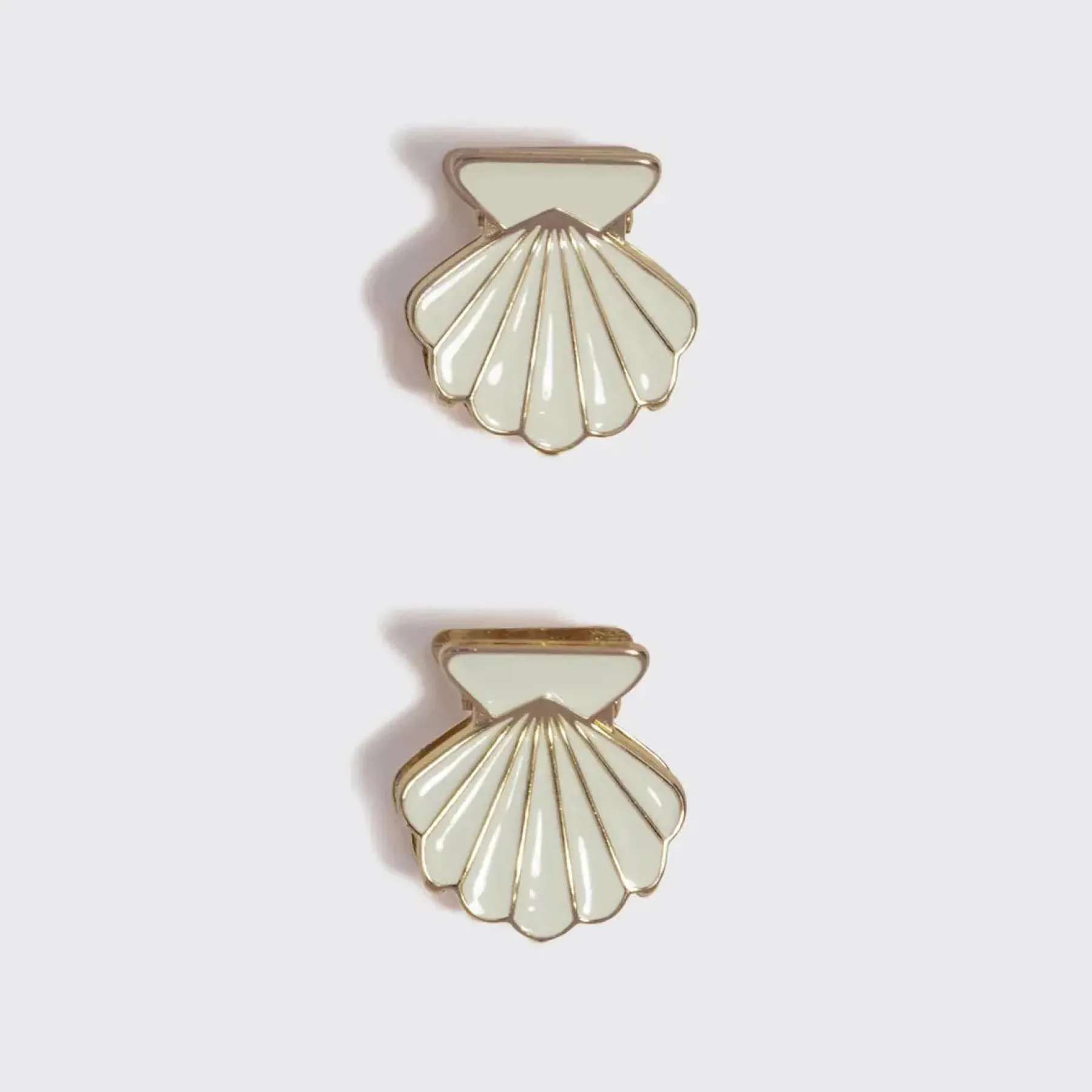 Sale Metal Clam Shell Hair Clip 2pc Set Gold & Pearlized Cream Haarpflege-Routinen & Sets|Haarspangen & -Clips