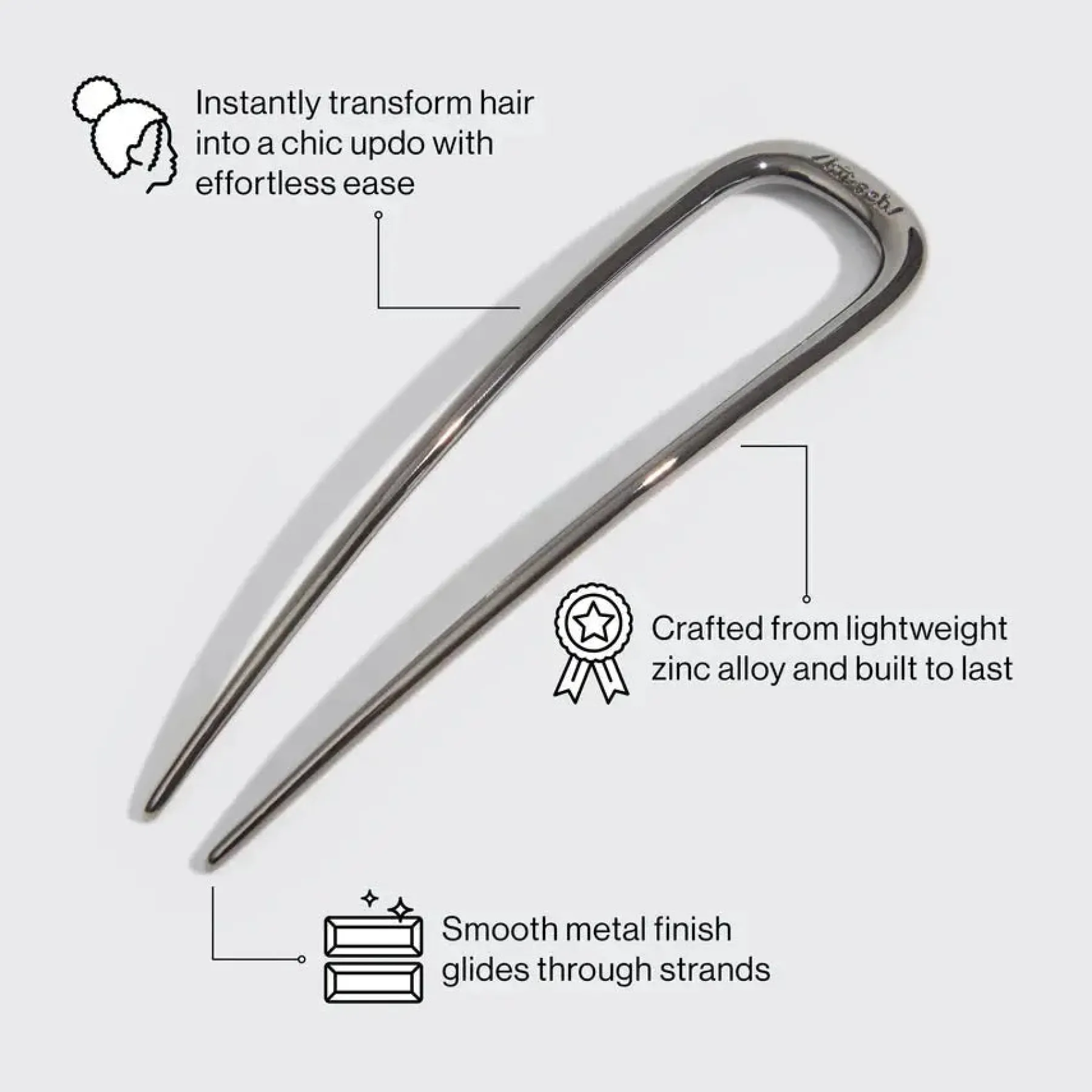 Online Metal French Hair Pin Hematite Haarspangen & -Clips