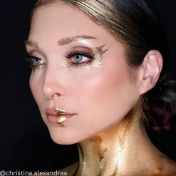 Best Metallic Powder Gold with Mixing Liquid Spezialeffekte Make-Up