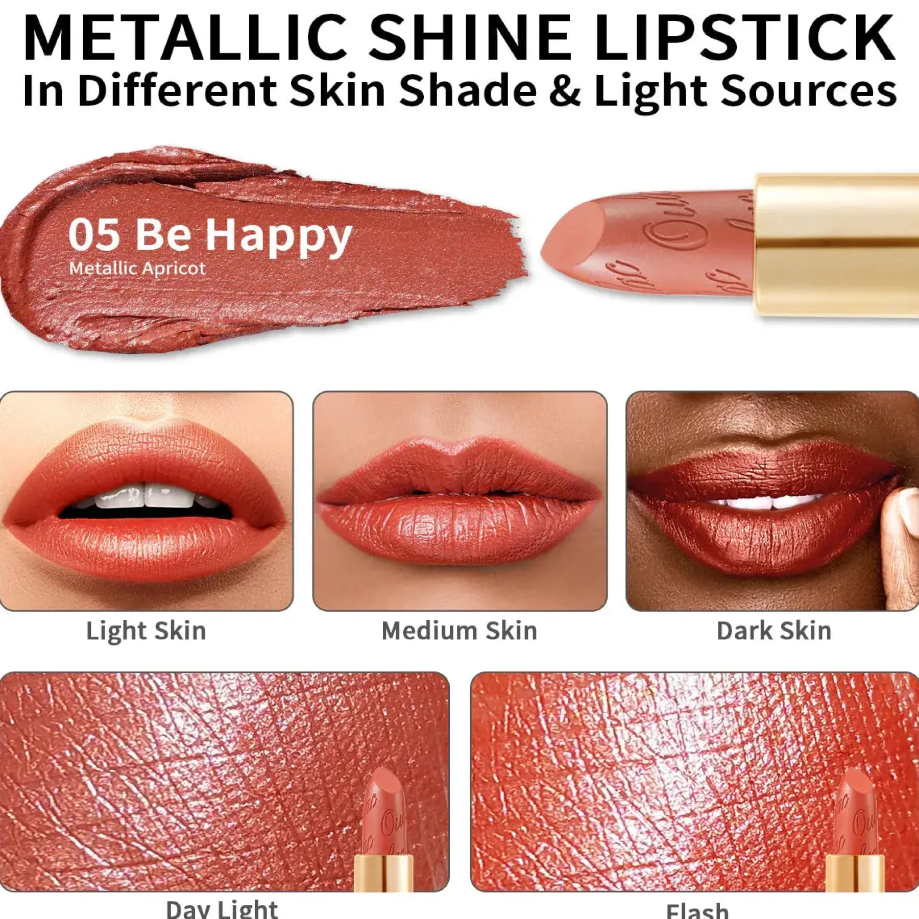 Sale Metallic Shine Lipstick 05 Be Happy Lippenstift|Veganer Lippenstifte