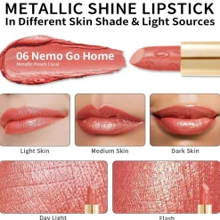 Metallic Shine Lipstick 06 Nemo Go Home Lippenstift|Veganer Lippenstifte