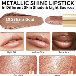 Sale Metallic Shine Lipstick 10 Sahara Gold Lippenstift|Veganer Lippenstifte