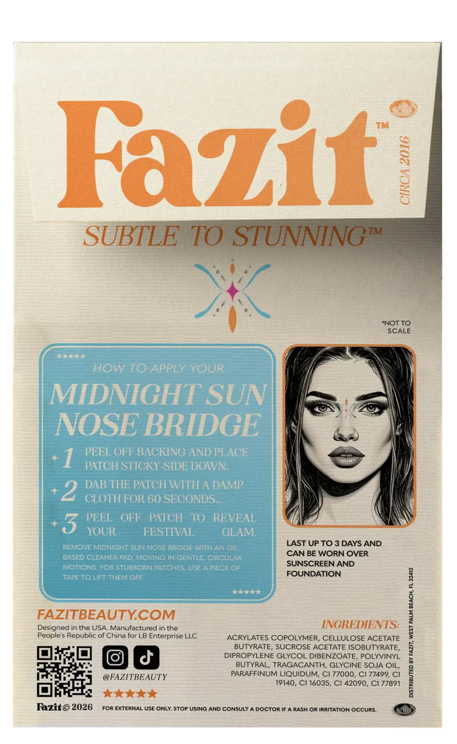 Online Midnight Sun Nose Bridge Face Jewels