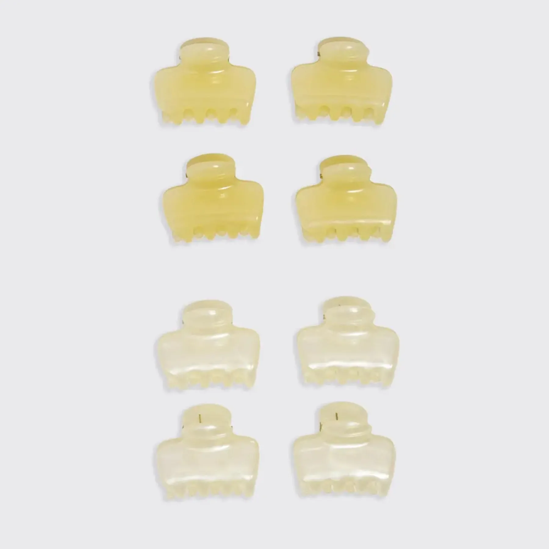 Sale Mini Jelly Cloud Clips 8pc Set Pearlized Cream & Butter Yellow Haarpflege-Routinen & Sets|Haarspangen & -Clips