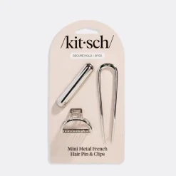 Sale Mini Metal French Hair Pin & Clips Set Silver Haarpflege-Routinen & Sets|Haarspangen & -Clips