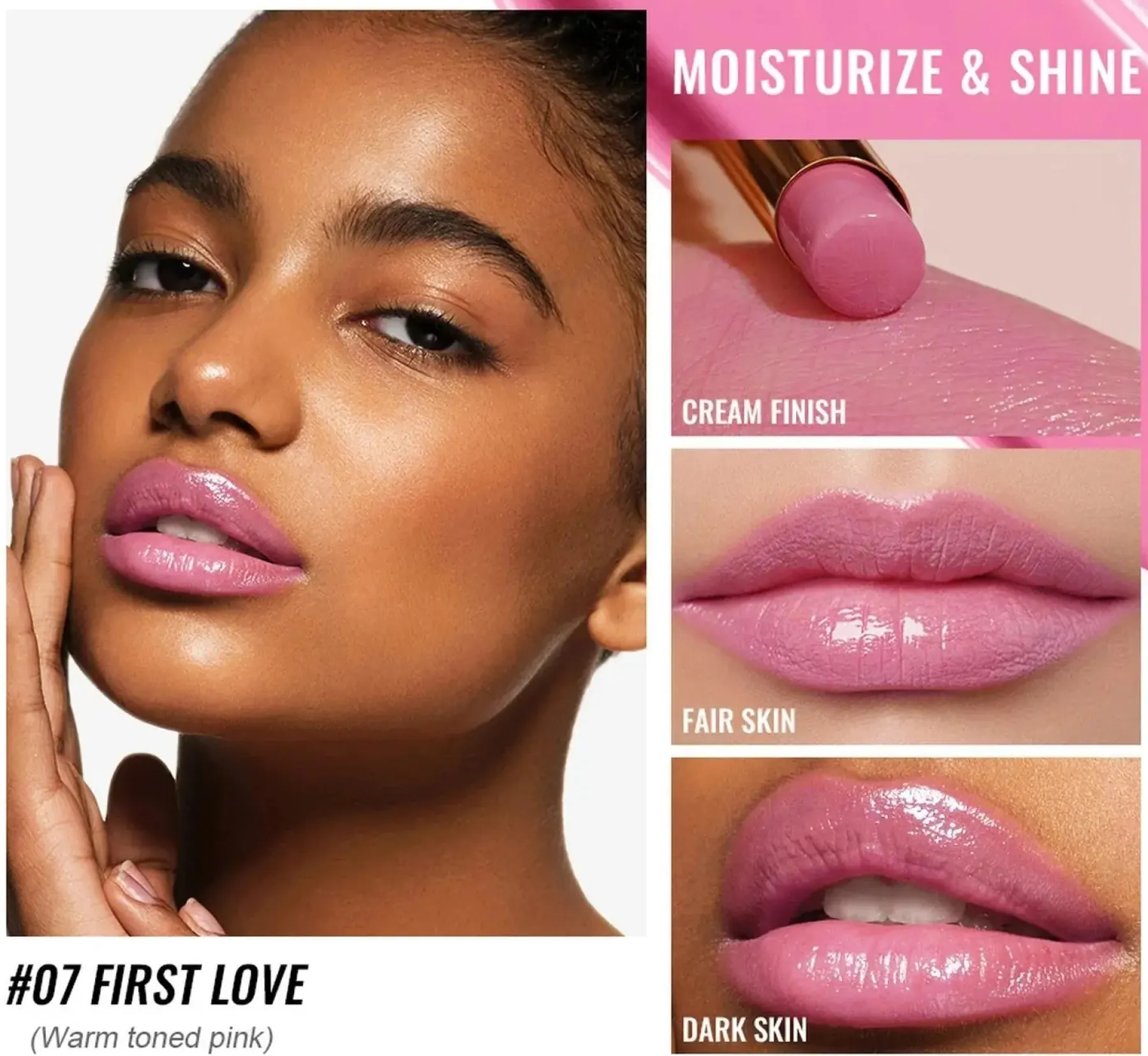 Online Moisture Shine Lipstick 07 First Love Lippenstift|Veganer Lippenstifte