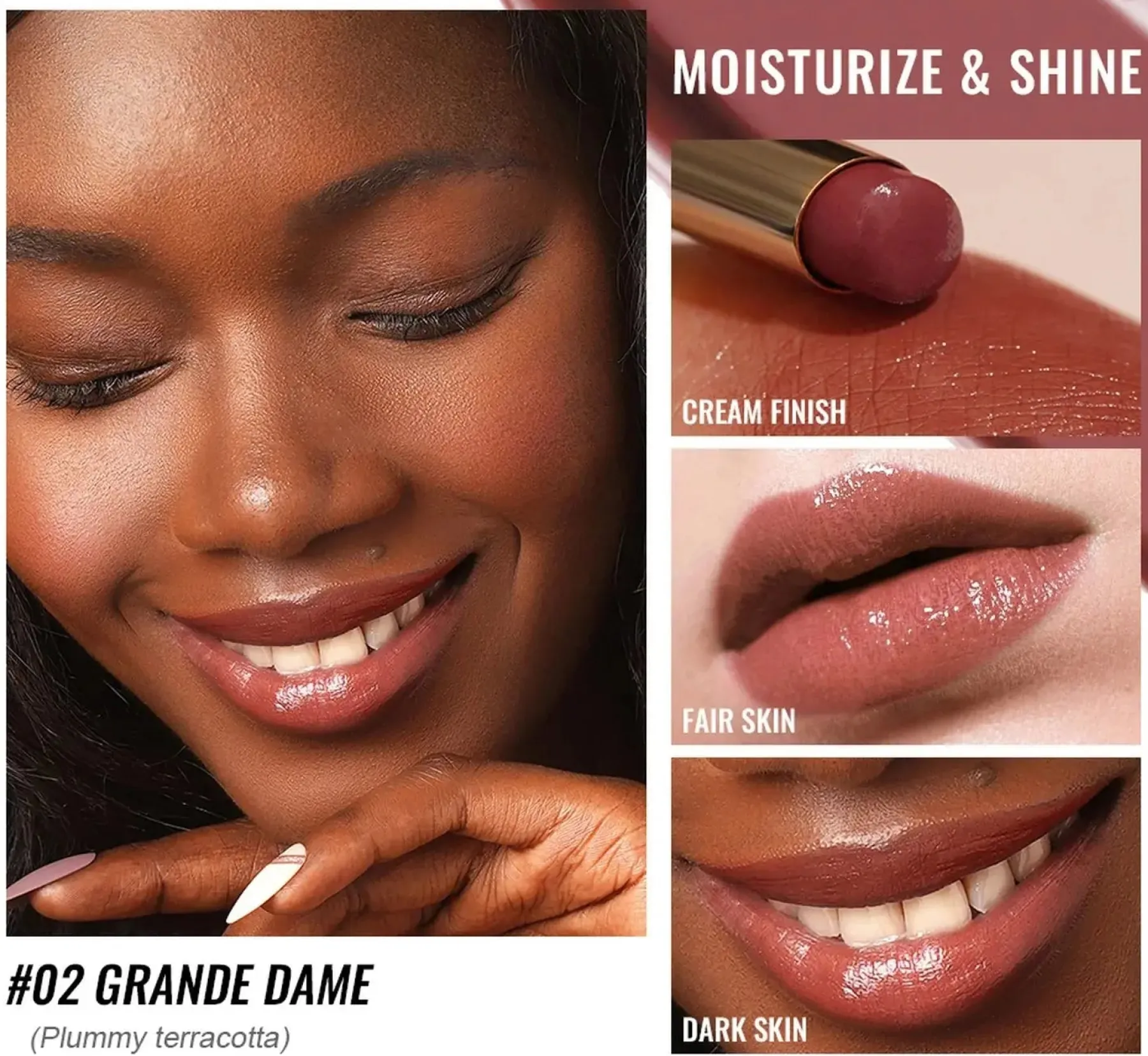 Online Moisture Shine Lipstick 02 Grande Dame Lippenstift|Veganer Lippenstifte