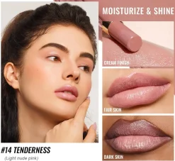 Best Moisture Shine Lipstick 14 Tenderness Lippenstift|Veganer Lippenstifte