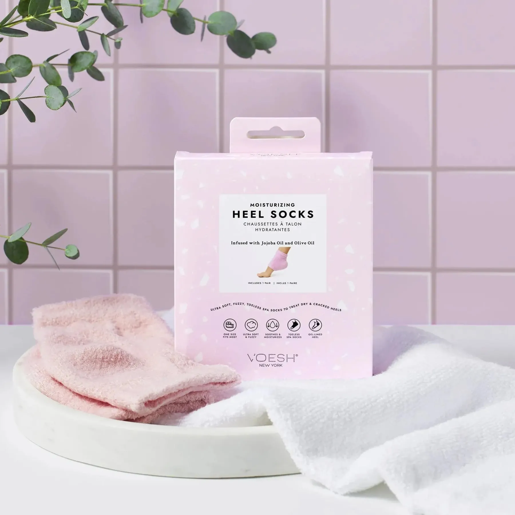 Moisturizing Heel Socks Pink Fußpflege|Hautprobleme