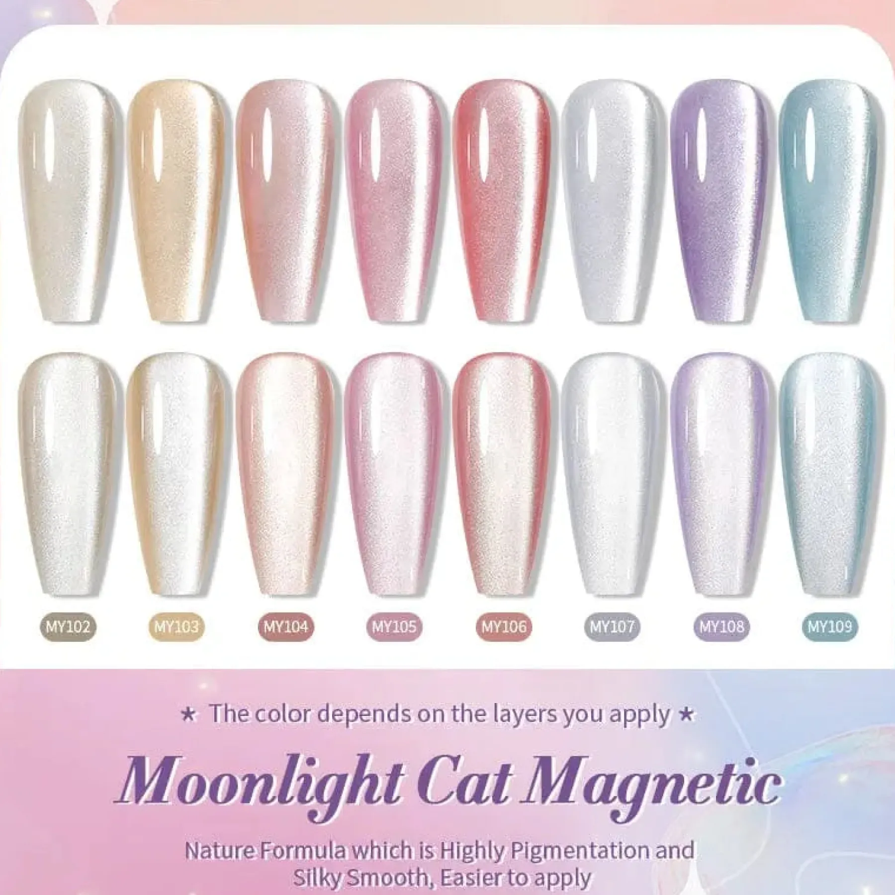 Moonlight Cat Magnetic Gel MY108 Veganer Nagellack|Cat Eye Gellack