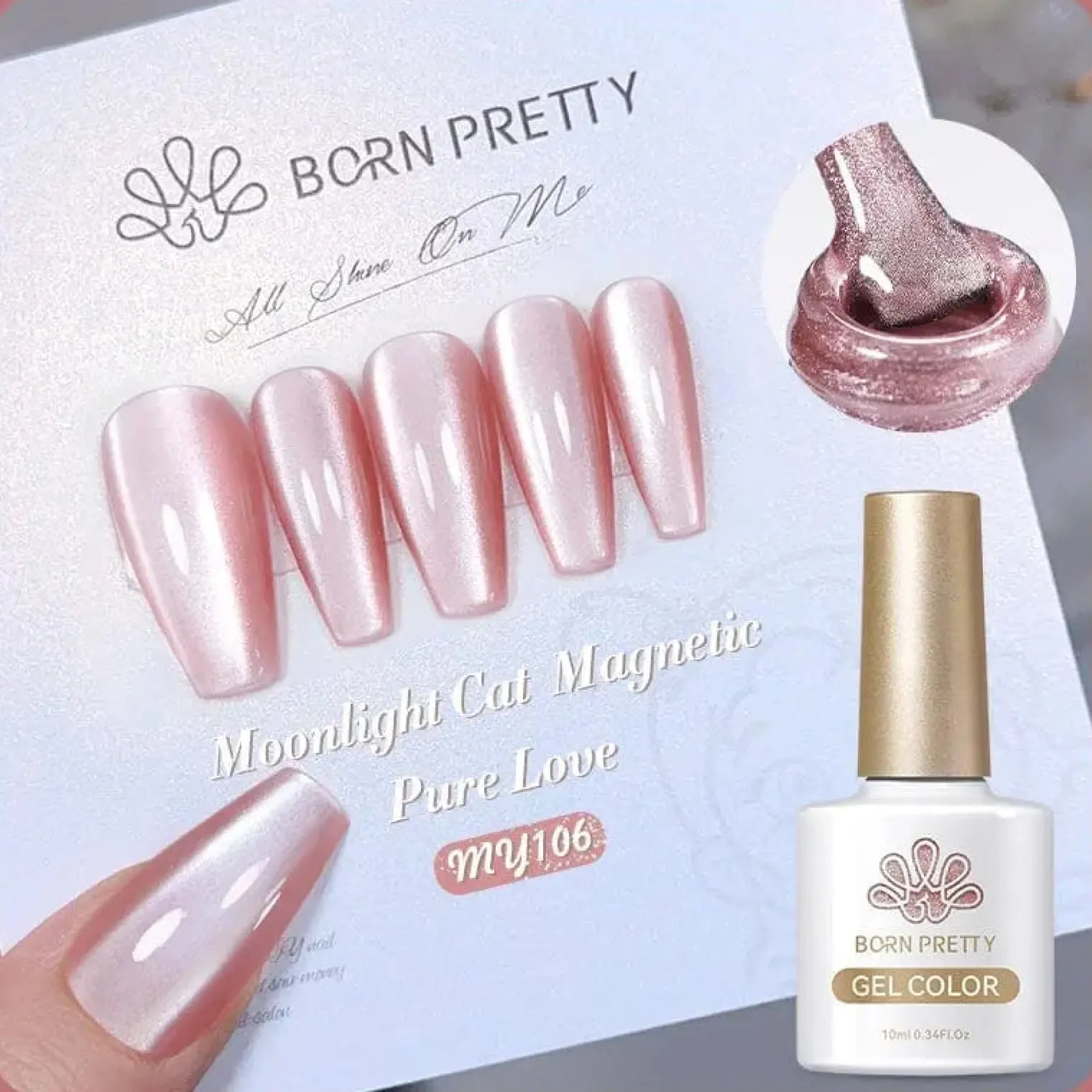 Best Moonlight Cat Magnetic Gel MY106 Veganer Nagellack|Cat Eye Gellack