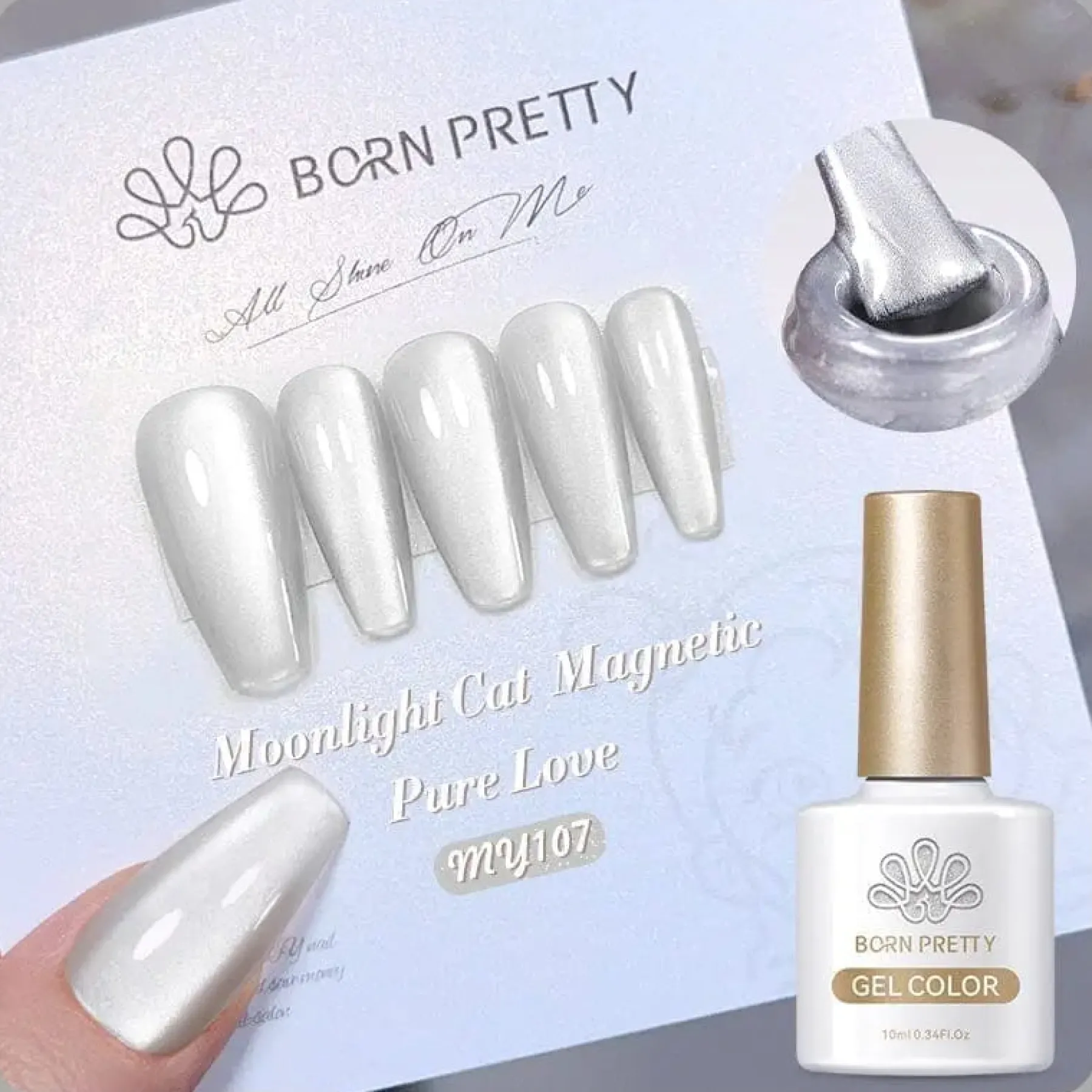Best Moonlight Cat Magnetic Gel MY107 Veganer Nagellack|Cat Eye Gellack