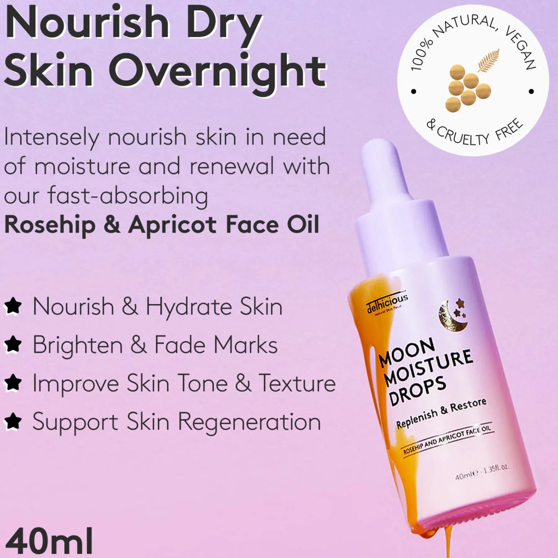 Online Moon Moisture Drops Face Oil Vegan Pflege|Problemlösende Seren