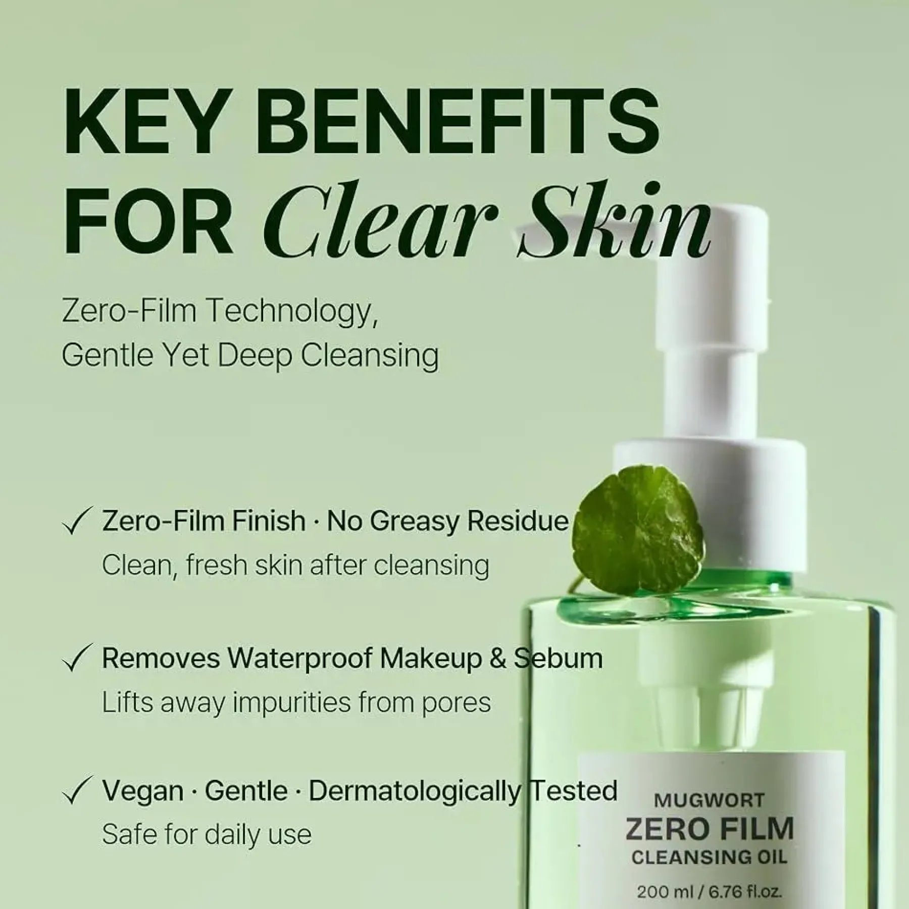 Best Mugwort Zero Film Cleansing Oil Hauptzutat|Reinigungsmittel