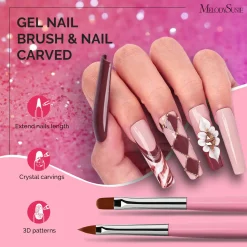 Clearance Nail Art Brushes Set Pink 6Pcs Nagelpinsel|Veganer Nagellack