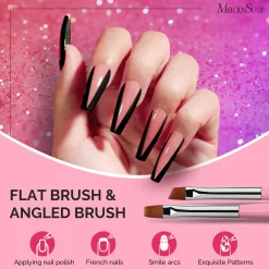 Clearance Nail Art Brushes Set Pink 6Pcs Nagelpinsel|Veganer Nagellack