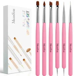 Clearance Nail Art Brushes Set Pink 6Pcs Nagelpinsel|Veganer Nagellack