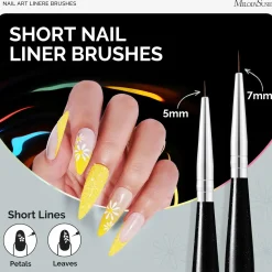 Best Nail Art Liner Brushes Black 5Pcs Nagelpinsel|Veganer Nagellack