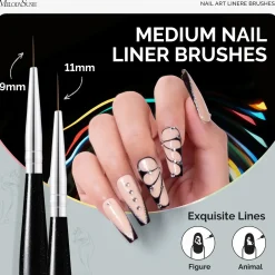 Best Nail Art Liner Brushes Black 5Pcs Nagelpinsel|Veganer Nagellack