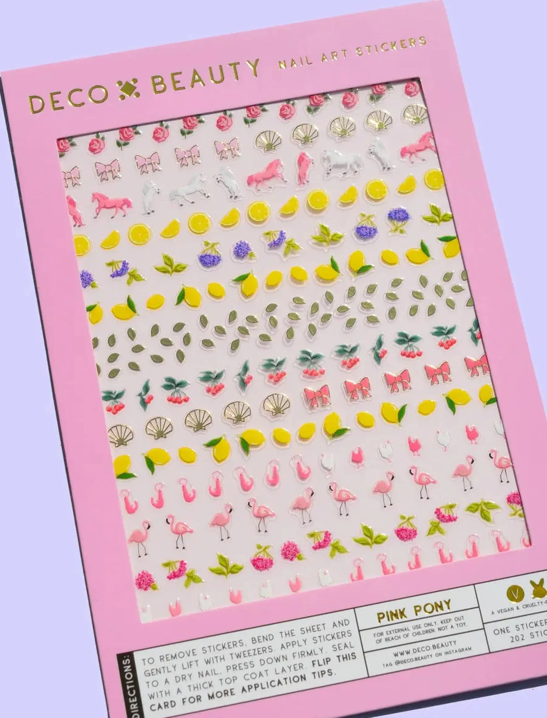 Nail Art Stickers Pink Pony Veganer Nagellack|Nagelkunst