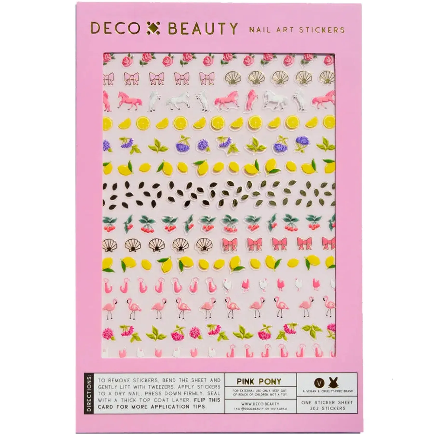 Nail Art Stickers Pink Pony Veganer Nagellack|Nagelkunst