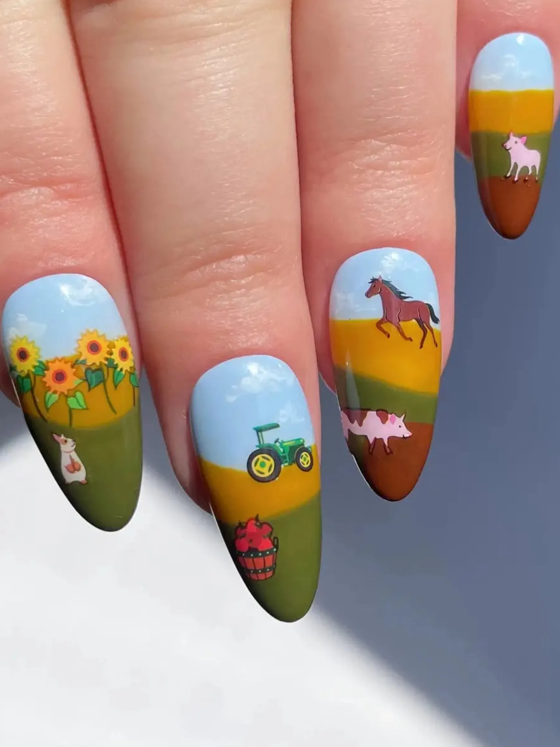Hot Nail Art Stickers Sunflower Farm Veganer Nagellack|Nagelkunst